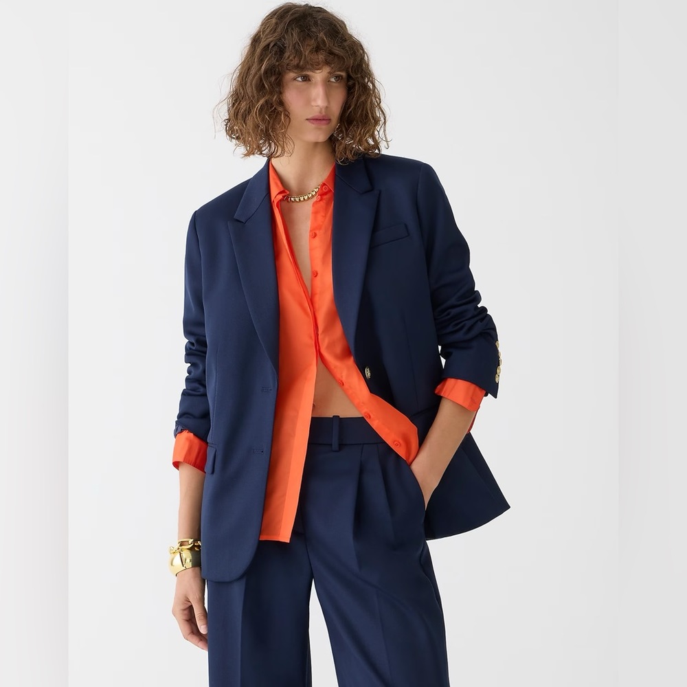 J. Crew Collection oversized blazer in wool-twill blend